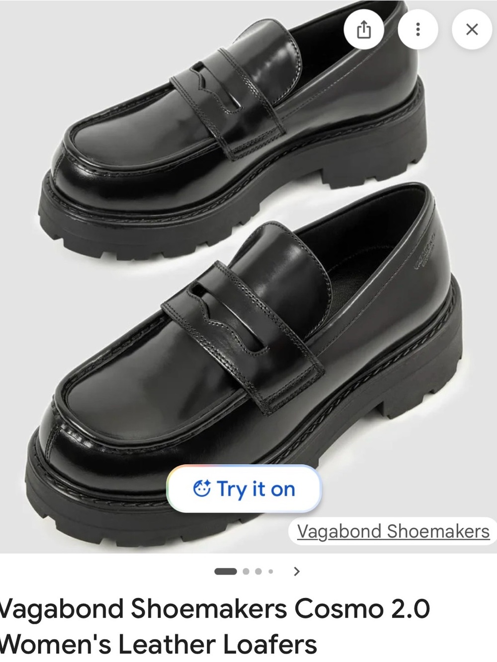 Vagabond Cosmo 2.0 Black Leather Women’s Loafers - Size 39
